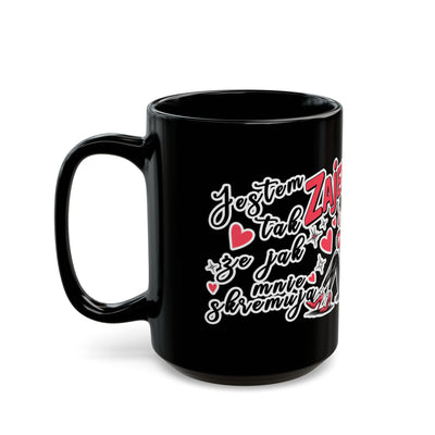 Mug - Jestem tak Zajebista - Black Coffee Mug - Fun Skull Design for Coffee Lovers
