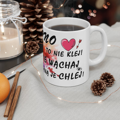 Wino to nie klej! Zabawny Kubek Biały Ceramiczny 11oz & 15oz