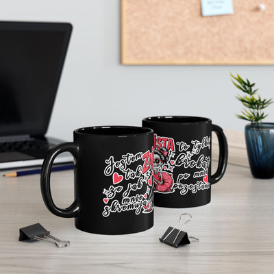 Mug - Jestem tak Zajebista - Black Coffee Mug - Fun Skull Design for Coffee Lovers