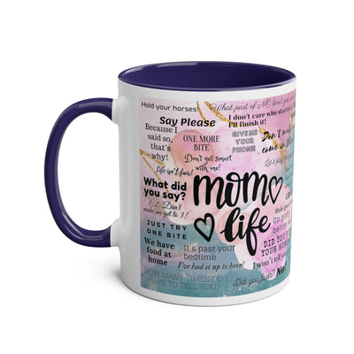 Mom Life Two-Tone Coffee Mugs, 11oz