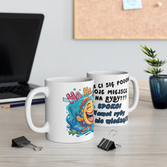 Zabawny Kubek Biały dla Wędkarza - Ceramic Coffee Cups
