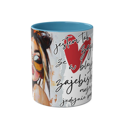 Chic Two-Tone Coffee Mug - Heart Design, Love Quote | Perfect Gift for Friends & Loved Ones