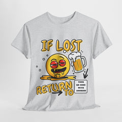 Funny Lost Return If Lost To-With QR code Unisex Heavy Cotton Tee