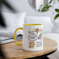 Inspirational Two-Tone Coffee Mug - 11oz - Positive Affirmations & Cute Designs