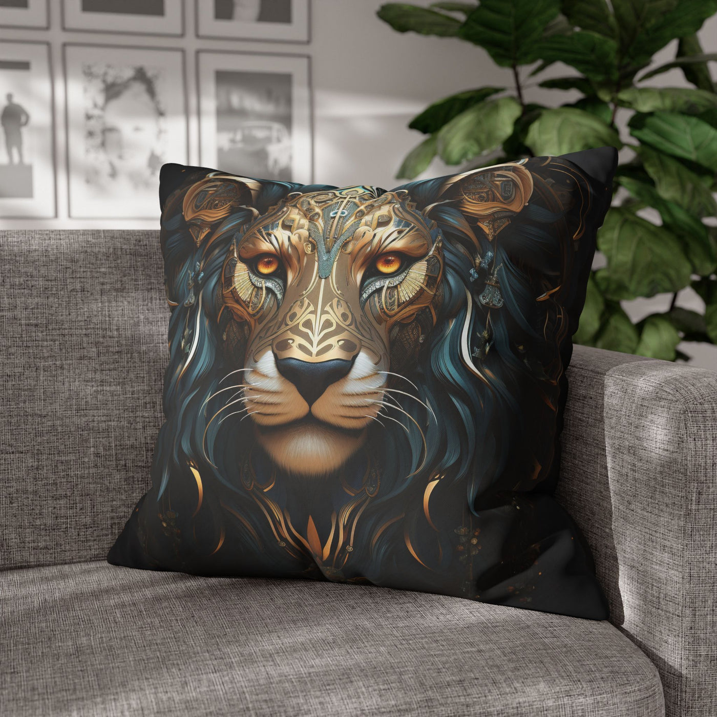 Majestic Leo Zodiac Decorative Pillowcase - Boho Style Cushion Cover