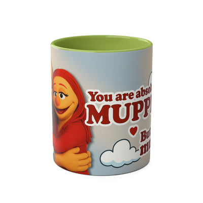 Fun Two-Tone Coffee Mug with Muppet Design - Personalised from Photo. 11 oz