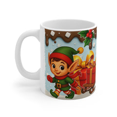 Christmas Elf Mug, Holiday Gift, Cute Coffee Cup, Festive Drinkware, Winter Decor, Seasonal Presents