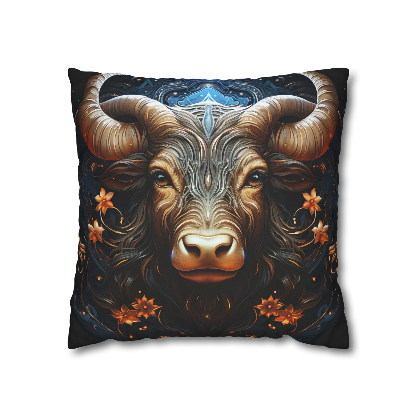 Taurus Zodiac Decorative Pillowcase - Artful Square Poly Canvas Cushion for Home Decor