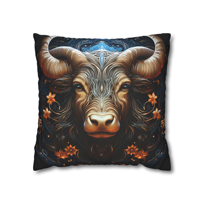Taurus Zodiac Decorative Pillowcase - Artful Square Poly Canvas Cushion for Home Decor
