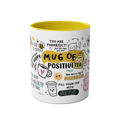 Inspirational Two-Tone Coffee Mug - 11oz - Positive Affirmations & Cute Designs