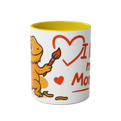 Two-Tone Bearded Dragon “I Love My Mommy” Mug – Cute Reptile Mom Gift (11oz)