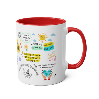 Personalized Two-Tone Birthday Coffee Mug - Celebrate with Custom Name Design