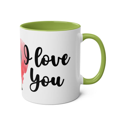 I Love You Two-Tones Mug with Cute Pug Dog
