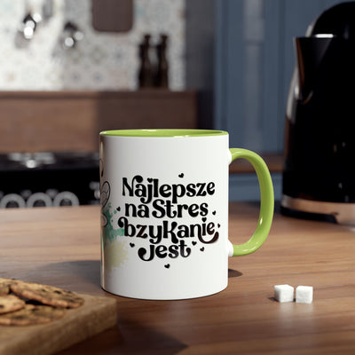 Najlpesze na stres...Kubek Dwukolorowy, Couple Coffee Mug - Two-Tone 11oz
