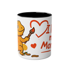 Two-Tone Bearded Dragon “I Love My Mommy” Mug – Cute Reptile Mom Gift (11oz)