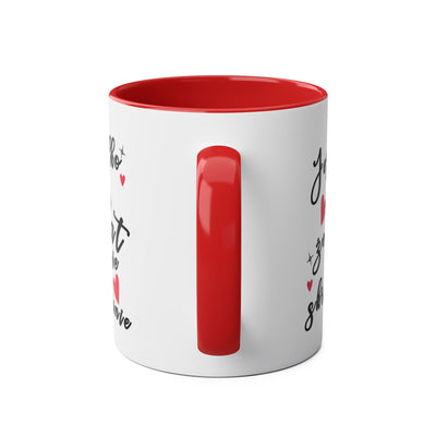 Funny Two-Tone Coffee Mug - 'Jestem tak Zajebista' Design for Coffee Lovers