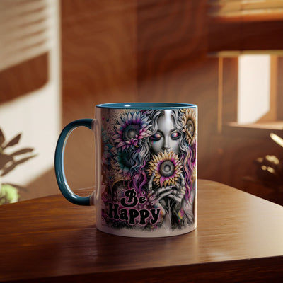Be Happy Two-Tone Afirmation Mug