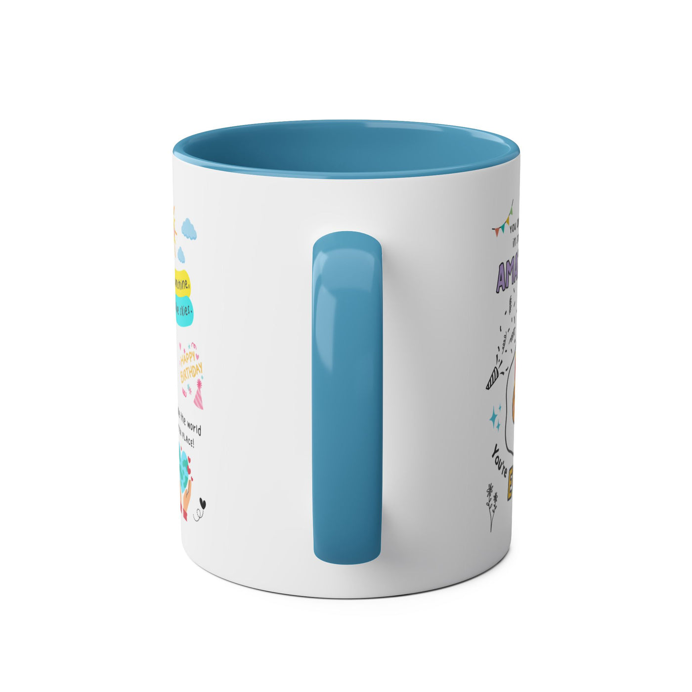 Personalized Two-Tone Birthday Coffee Mug - Celebrate with Custom Name Design