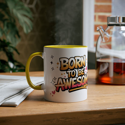 Unicorn Two-Tone Coffee Mug - 11oz Born to Be Awesome Design