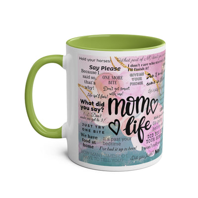 Mom Life Two-Tone Coffee Mugs, 11oz