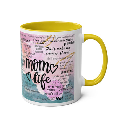 Mom Life Two-Tone Coffee Mugs, 11oz