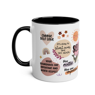 Self-Love Inspirational Coffee Mug – Two-Tone 11oz