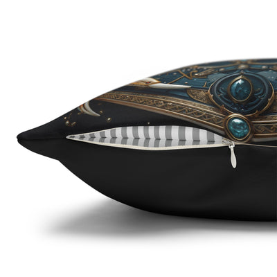 Artistic Cancer Zodiac Poly Canvas Pillowcase - Luxurious Sea-Themed Home Decor