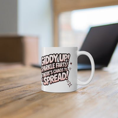 Giddy Sparkles Unicorn Cat Ceramic Coffee Cup - Fun 11oz & 15oz Mugs for Cat Lovers