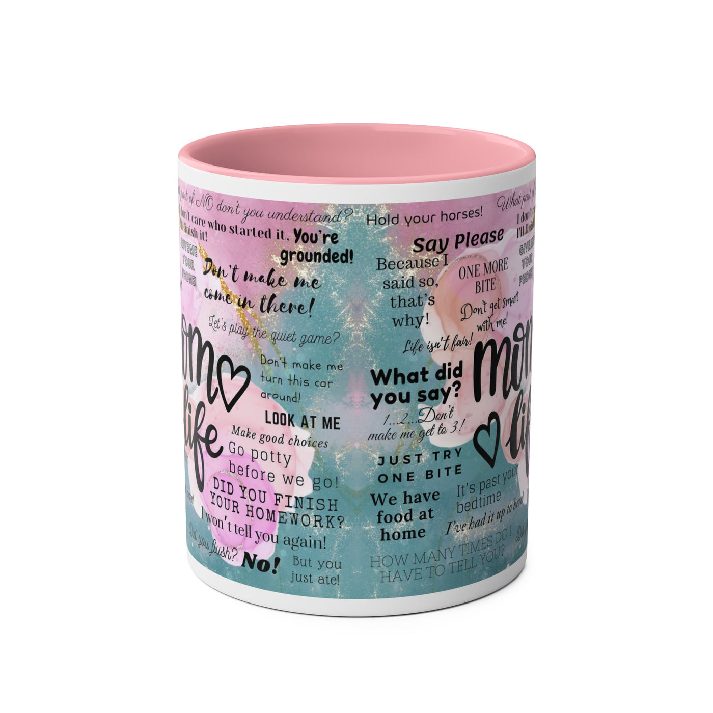 Mom Life Two-Tone Coffee Mugs, 11oz