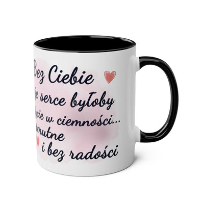 Biały Słodki Króliczek Kubek Dwukolorowy