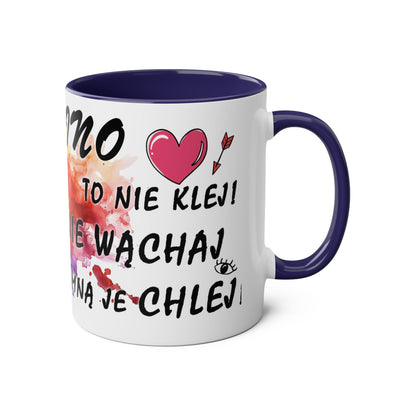 Colorful Two-Tone Coffee Mug - Fun Wine Lover Design