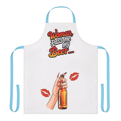 Apron - Humorous Cooking Apron 'Woman, Pass Me My Beer' Design