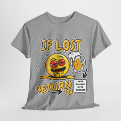Funny Lost Return If Lost To-With QR code Unisex Heavy Cotton Tee