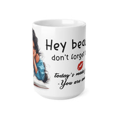 Stylish Ceramic Coffee Cup with Cute Design, Perfect for Daily Inspiration, Coffee Lover Gift, Motivational Mug, 11oz, 15oz