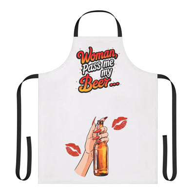 Apron - Humorous Cooking Apron 'Woman, Pass Me My Beer' Design