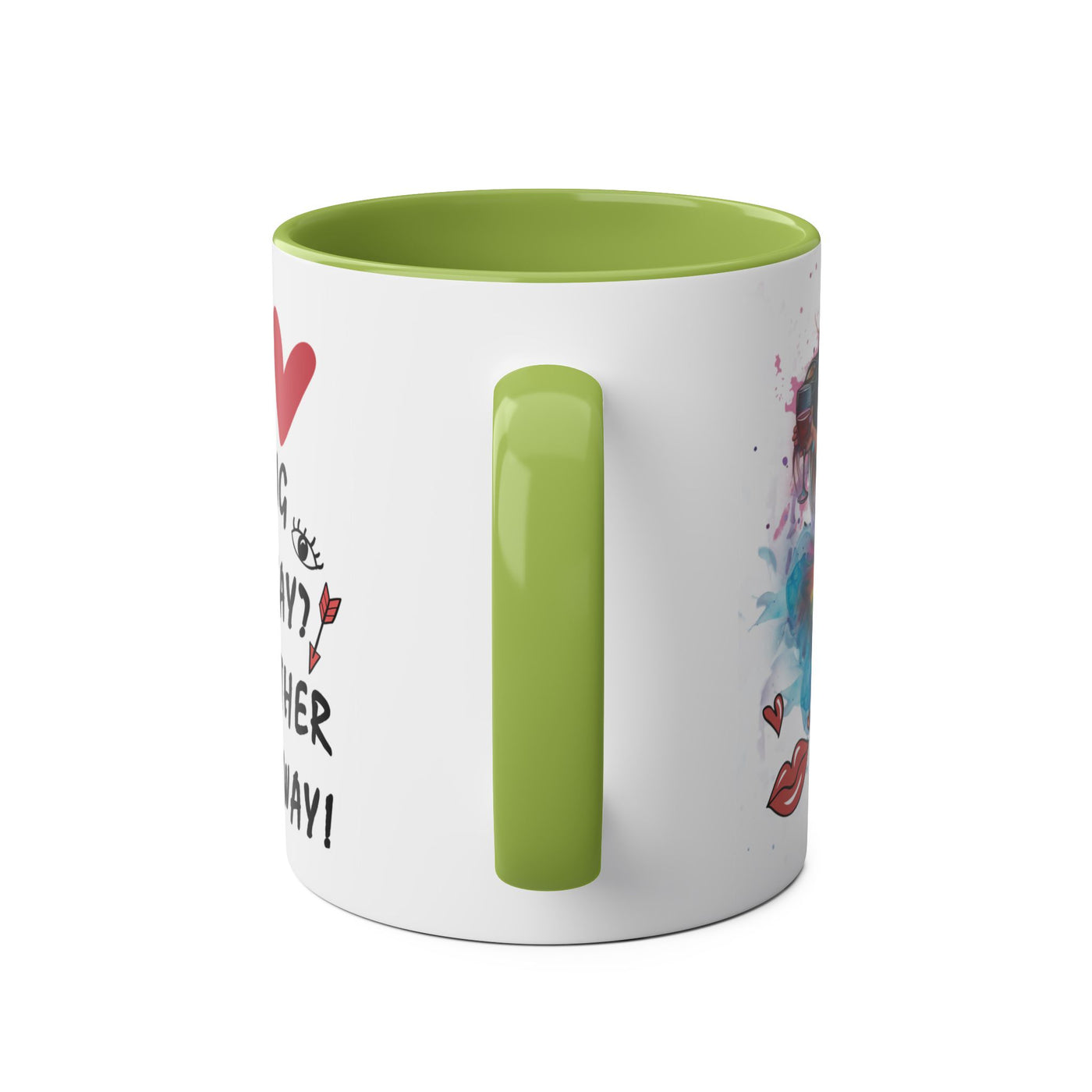Colorful Wine Lover's Mug - "Let's Drink!" Art Design - Perfect Gift for Celebrations  Two-Tone Ceramic Mug