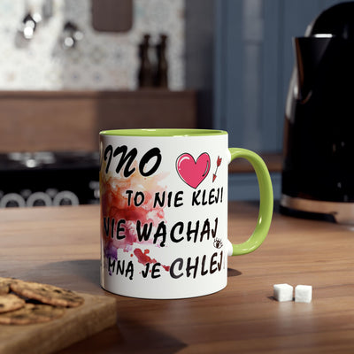 Colorful Two-Tone Coffee Mug - Fun Wine Lover Design