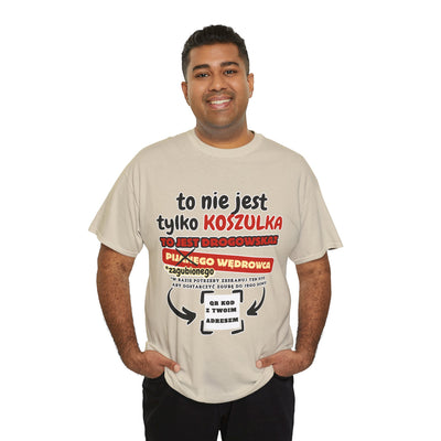 Unisex Zabawny T-Shirt Pijany Wędrowiec z własnym QR Code