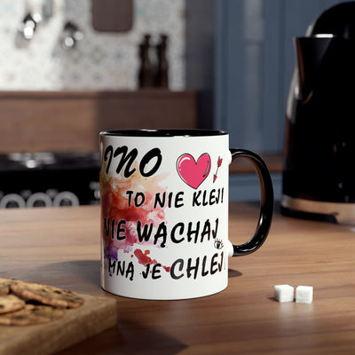 Colorful Two-Tone Coffee Mug - Fun Wine Lover Design