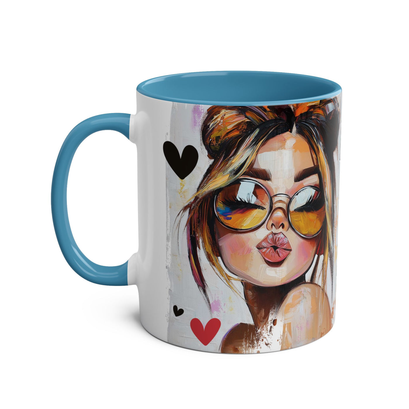Chic Two-Tone Coffee Mug - Heart Design, Love Quote | Perfect Gift for Friends & Loved Ones