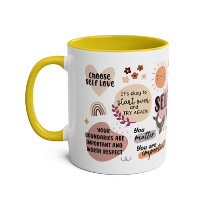 Self-Love Inspirational Coffee Mug – Two-Tone 11oz