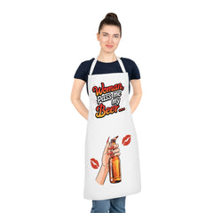 Funny BBQ Apron – "Woman, Pass Me My Beer…" | Adult Cooking Apron with Bold Print | 100% Cotton with Sublimation Coating