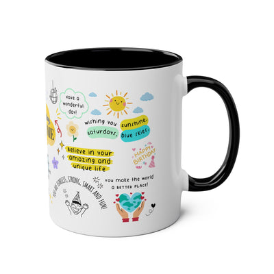 Personalized Two-Tone Birthday Coffee Mug - Celebrate with Custom Name Design