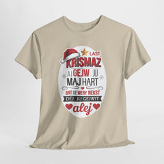 Śmieszna koszulka świąteczna „Last Krismaz” – zabawny t-shirt unisex z nadrukiem inspirowanym piosenką „Last Christmas”