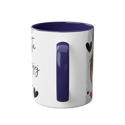 Chic Two-Tone Coffee Mug - Heart Design, Love Quote | Perfect Gift for Friends & Loved Ones