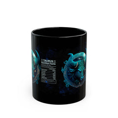 Taurus Zodiac Black Mug – Nutritional Facts Design, 11oz & 15oz