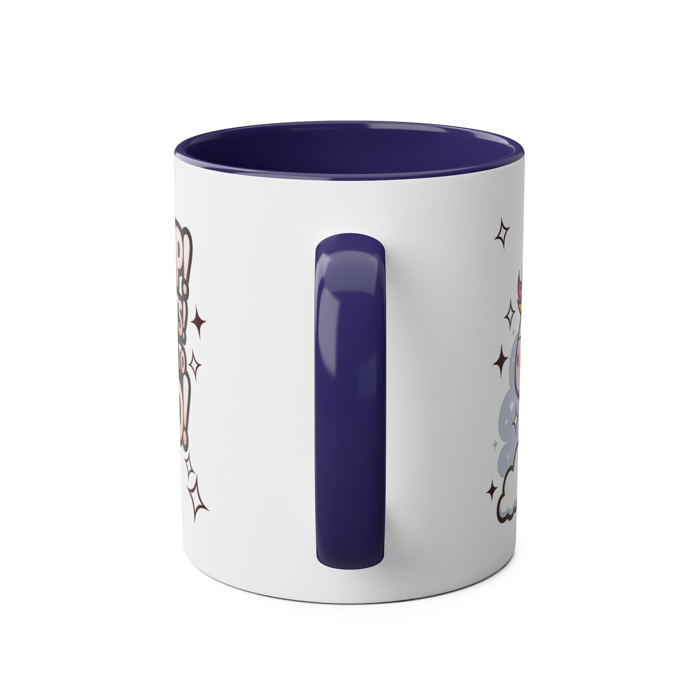 Giddy Sparkle Two-Tone Coffee Mug | 11oz Unicorn & Cat Design