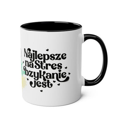 Najlpesze na stres...Kubek Dwukolorowy, Couple Coffee Mug - Two-Tone 11oz
