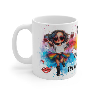 Wino to nie klej! Zabawny Kubek Biały Ceramiczny 11oz & 15oz