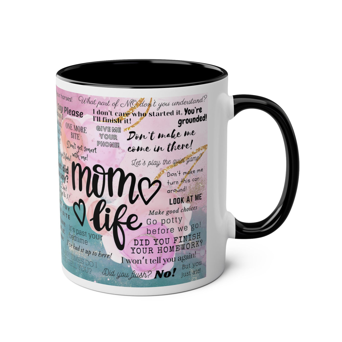 Mom Life Two-Tone Coffee Mugs, 11oz